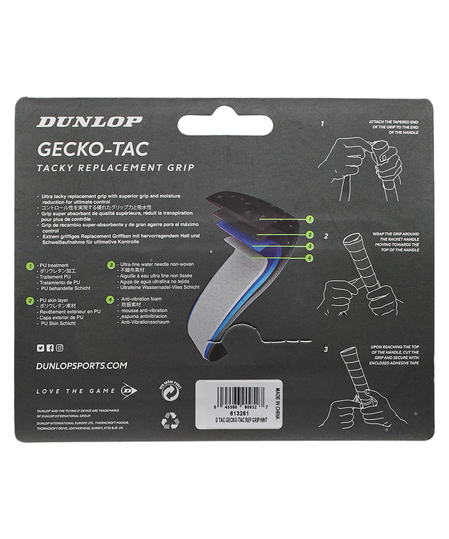 Dunlop Gecko Tac Grip white back