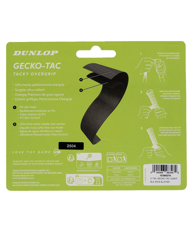 Dunlop Gecko Tac Overgrip black back