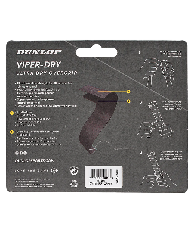 Dunlop Viper Dry Overgrip white back