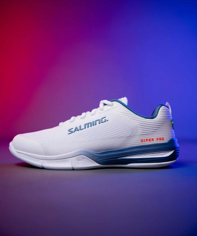 Salming Viper Pro white blue studio